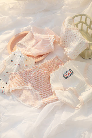 WomeN Cotton Underwear Lovely Girl Bow Panties Sexy Lace Panties Mid Waist Seamless Comfort Briefs Female Lingerie ALODIA STORE