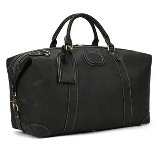 100% Genuine Crazy Horse Leather Men Travel Bags With Rivet Big HandBag For Male Cowhide Duffel Bag Mans Travelling Bag luxury ALODIA STORE