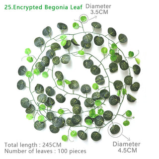 2.4M Silk Artificial Ivy Rattan Leaf Garland Plant Vine Home Wedding Bathroom Decoration Garden Festival Party Decor fake flower ALODIA STORE