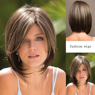 Womens Fashion Bob Wig Short Blonde Bob Wigs Black Roots Heat Resistant Synthetic Ombre Bob Hair Fancy Dress Party Wig for Women ALODIA STORE