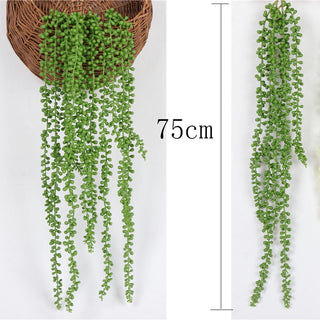 76cm Artificial Green Plants Hanging Ivy Leaves Radish Seaweed Grape Fake Flowers Vine Home Garden Wall Party Decoration ALODIA STORE