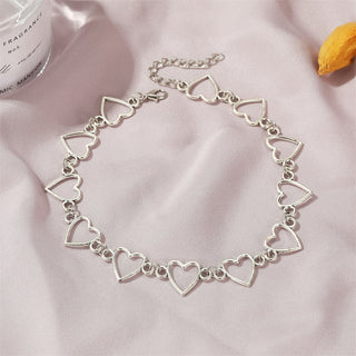 Kpop Vintage Harajuku Goth Metal Heart Neck Chains Choker Grunge Necklaces For Women Egirl Cosplay Aesthetic Accessories Jewelry ALODIA STORE