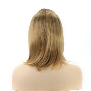Womens Fashion Bob Wig Short Blonde Bob Wigs Black Roots Heat Resistant Synthetic Ombre Bob Hair Fancy Dress Party Wig for Women ALODIA STORE