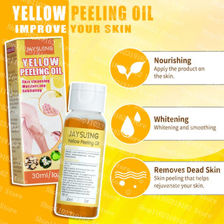 30ml Yellow Peeling Oil Strong Exfoliating Solution Bleaching Dark Skin Spots Blackheads for Body Face Skin Care Beauty ALODIA STORE
