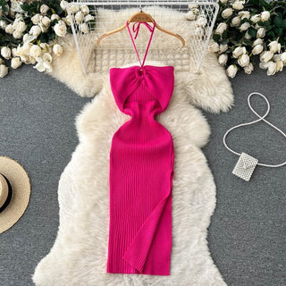 Halter Crochet Bodycon Dress ALODIA STORE