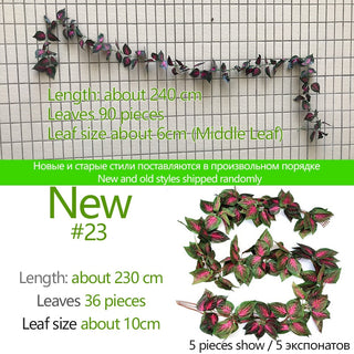 240cm Green Silk Artificial Hanging Ivy Leaf Garland Plants Vine Grape Leaves 1Pcs Home Bathroom Decoration Garden Party Decor ALODIA STORE
