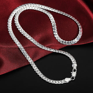 20-60cm 925 sterling Silver luxury brand design noble Necklace Chain For Woman Men Fashion Wedding Engagement Jewelry ALODIA STORE