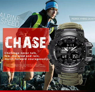ADDIES Men Military Outdoor Watch Compass Multifunctional Waterproof Quartz Watch LED Digital Watch relogio masculino ALODIA STORE