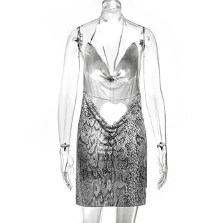 Sexy Backless y2k Metal Party Summer Dress Women Beach Night club Mini slip dress Glitter Sequin ladies Dresses Vestidos HL ALODIA STORE