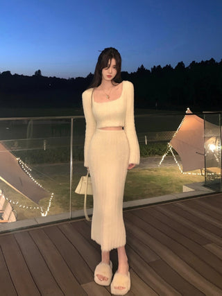 2024 Autumn Sweater Knitted Suits Female Elegant ALODIA STORE