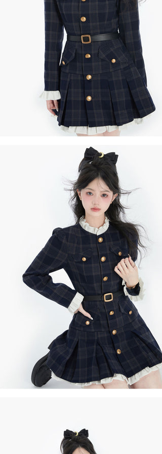 Korean Elegant Party Mini Dress Female Long Sleeve ALODIA STORE