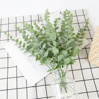 6/12/18pcs Artificial Eucalyptus Leaves Fake Plant Green Branch For Christmas Wedding Party Home Garden Decoration Wreath Flower ALODIA STORE