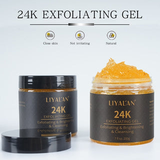 24K Gold Face Scrub Exfoliating Reduce Blackheads Peeling Gel Anti-Acne Pore Cleaning Body Skin Brighten Moisturizing Cream 200g ALODIA STORE