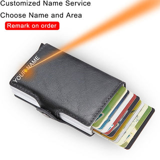 Credit Card Holder Wallet Leather Metal Aluminum ALODIA STORE
