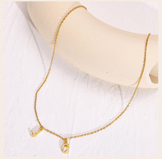 Custom Personalized Name Necklace for Women, Initial Letter Pendant Zircon Necklace, Stainless Steel Wholesale Jewelry ALODIA STORE