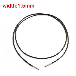 45/50/60cm Black Brown Braid Wax Cord DIY Pendant Necklace Jewelry Making Handmade Leather Rope Steel Clasp String Chain ALODIA STORE