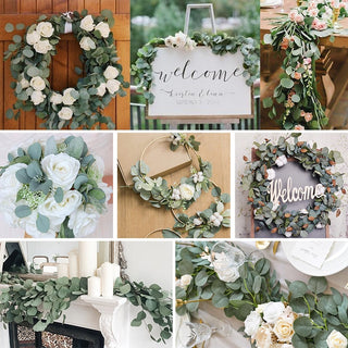 Wisteria Artificial Flower Vine Ivy Leaf Garland Silk Rose Flowers Rattan String Vine Wedding Arch Flower Home Garden Decoration ALODIA STORE