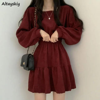 Sweet Vintage Design Mini Length Soft Chic dress ALODIA STORE