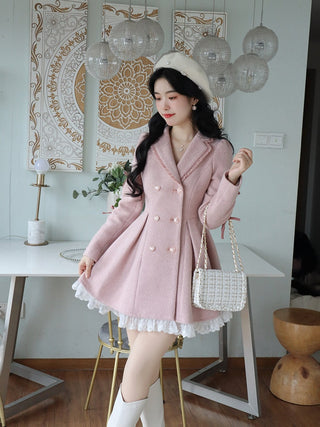 Warm Winter Pink Sweet Elegant Dress ALODIA STORE