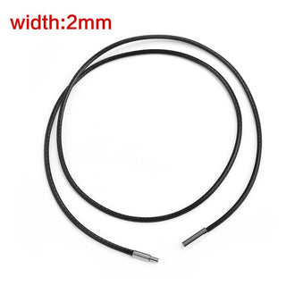 45/50/60cm Black Brown Braid Wax Cord DIY Pendant Necklace Jewelry Making Handmade Leather Rope Steel Clasp String Chain ALODIA STORE