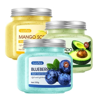 Body Scrub Skin Care Bath Salt Exfoliating Cleansing Pore Soften Whitening Remove Dead Skin Blueberry Gentle Nourish Care ALODIA STORE
