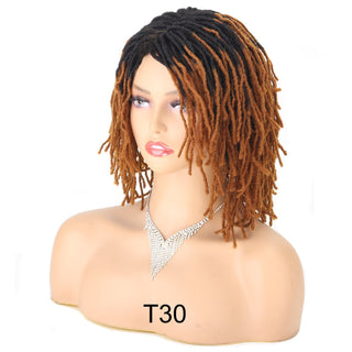 Braided Wig 10inch Synthetic Hair Short Bob Wig for Women Black Blonde Red Dreadlock Goddess Faux Nu Locs Curly Twist Wig Female ALODIA STORE