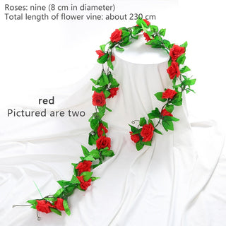 2.4M Silk Artificial Ivy Rattan Leaf Garland Plant Vine Home Wedding Bathroom Decoration Garden Festival Party Decor fake flower ALODIA STORE