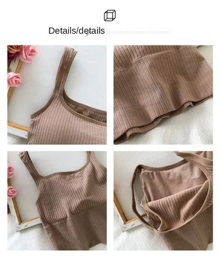 Summer Y2k Top Women Basic Streetwear CropTops Solid Color Casual Tank Top Woman Slim Elasticity TShirt Backless Camisole Female ALODIA STORE