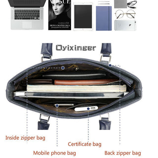 Classic Design Handbag For Man Business Briefcase Computer Bag Men's Office Bags Waterproof PVC Fabric Travel Work Shoulder Bag ALODIA STORE
