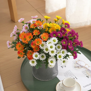 Artificial Flowers Plants 31cm Sun Flower Colorful Small Daisy Silk Home Garden Decoration Chrysanthemum Wedding DIY Party ALODIA STORE