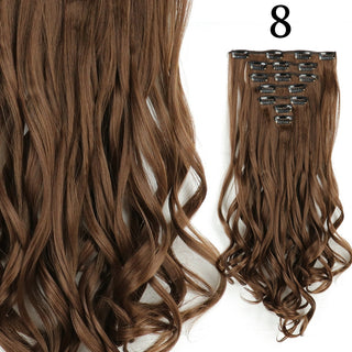 24Inchs 16 Clips in Hair Extensions Long Straight Hairstyle Synthetic Blonde Black Hairpieces Heat Resistant False Hair ALODIA STORE
