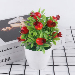 Artificial Plant Bonsai Orange Pomegranate Fruit Tree Window Sill Decoration Plastic Garden Fake Plant Potted Home Decoration ALODIA STORE