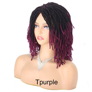 Braided Wig 10inch Synthetic Hair Short Bob Wig for Women Black Blonde Red Dreadlock Goddess Faux Nu Locs Curly Twist Wig Female ALODIA STORE