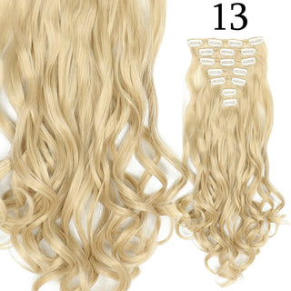 24Inchs 16 Clips in Hair Extensions Long Straight Hairstyle Synthetic Blonde Black Hairpieces Heat Resistant False Hair ALODIA STORE