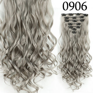 24Inchs 16 Clips in Hair Extensions Long Straight Hairstyle Synthetic Blonde Black Hairpieces Heat Resistant False Hair ALODIA STORE