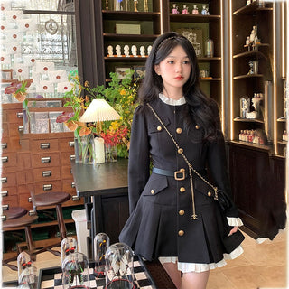 Elegant Women Dress Long Sleeve Office Ladies Polo Collar ALODIA STORE