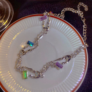 Y2K Accessories Fashion Peach Heart Water Drop Pendant Necklace Pink Crystal Egirl Sweet Cool Clavicle Chain Aesthetic Jewelry ALODIA STORE