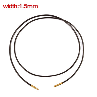 45/50/60cm Black Brown Braid Wax Cord DIY Pendant Necklace Jewelry Making Handmade Leather Rope Steel Clasp String Chain ALODIA STORE