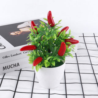 Artificial Plant Bonsai Orange Pomegranate Fruit Tree Window Sill Decoration Plastic Garden Fake Plant Potted Home Decoration ALODIA STORE