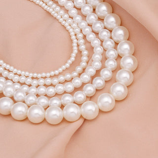 Vintage Style Simple 6MM Pearl Chain Choker Necklace For Women Wedding Love Shell Pendant Necklace Fashion Jewelry Wholesale ALODIA STORE