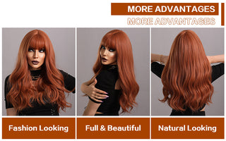7JHH WIGS Long Wavy Wig for Woemn Natural Curly Hair Wig Synthetic Hair for Women Daily Cosplay Heat Resistant Fiber Wigs Blonde ALODIA STORE