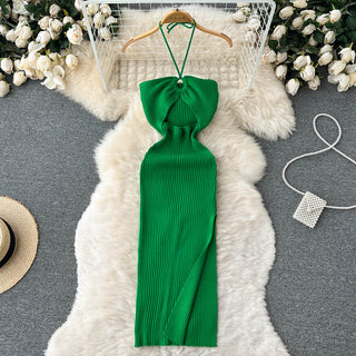 Halter Crochet Bodycon Dress ALODIA STORE