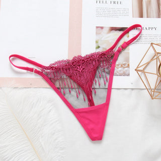 Women Thongs and G Strings Mini Thong Underwear Lace Panties Transparent Lingerie Briefs Women Sexy Adjustable Mujer ALODIA STORE