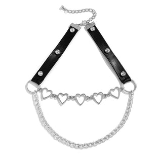 Kpop Vintage Harajuku Goth Metal Heart Neck Chains Choker Grunge Necklaces For Women Egirl Cosplay Aesthetic Accessories Jewelry ALODIA STORE