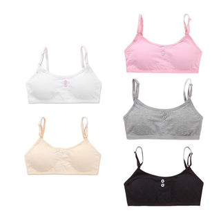 5PcLlot Young Girls Bra Cotton Training Bra Teenagers Lingerie Underwear 8-14Years ALODIA STORE
