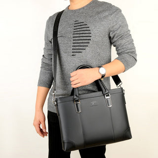 Classic Design Handbag For Man Business Briefcase Computer Bag Men's Office Bags Waterproof PVC Fabric Travel Work Shoulder Bag ALODIA STORE