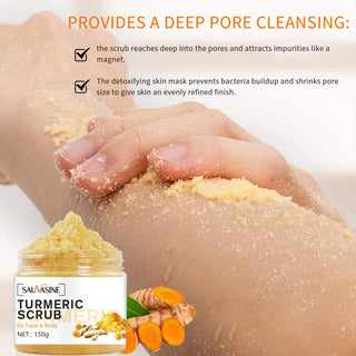 150g Turmeric Scrubs Body Face Nourish Moisturizing Exfoliating Hand Deep Cleansing Acne Scarring Psoriasis Dead Skin Remove ALODIA STORE