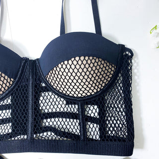 3Pcs Lace Bra and Thong Panty Set Sexy Lingerie Women Hollow Out See Through Slim Mesh Underwear Sling Summer Nightgowns ALODIA STORE