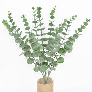 6/12/18pcs Artificial Eucalyptus Leaves Fake Plant Green Branch For Christmas Wedding Party Home Garden Decoration Wreath Flower ALODIA STORE