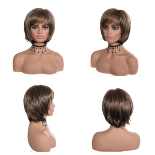 Womens Fashion Bob Wig Short Blonde Bob Wigs Black Roots Heat Resistant Synthetic Ombre Bob Hair Fancy Dress Party Wig for Women ALODIA STORE